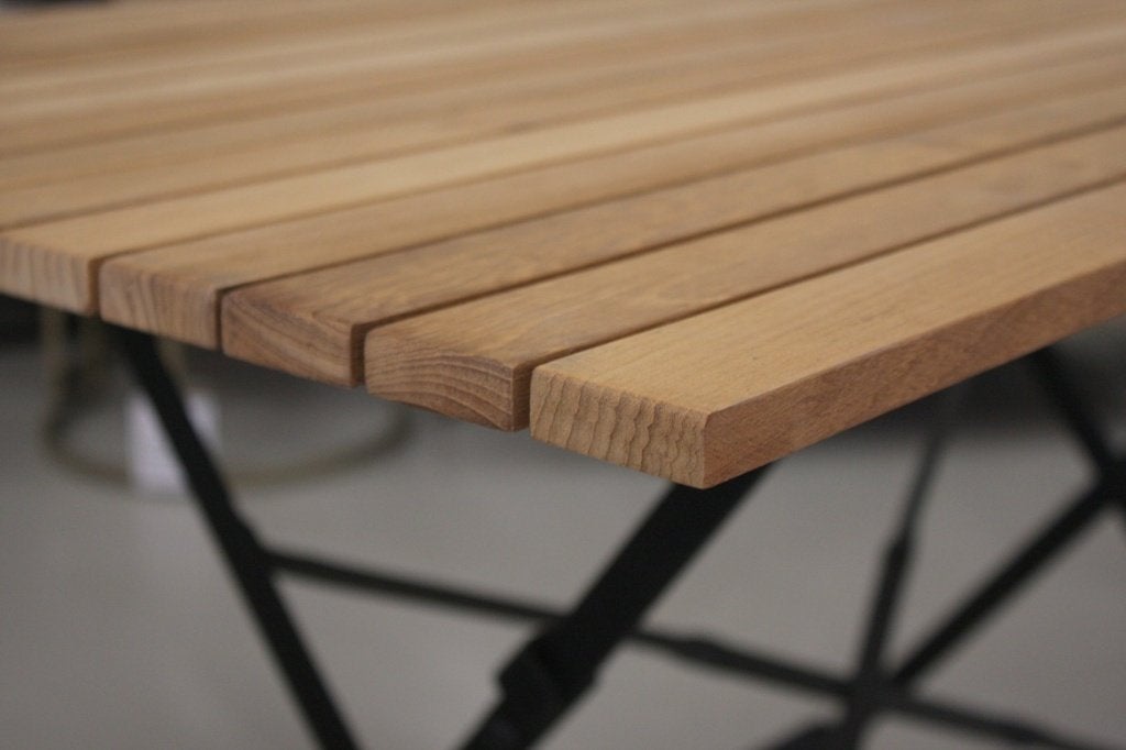 Leuke tuintafel klaptafel aluminium teakhout 115 x 70, Ophalen, Zo goed als nieuw