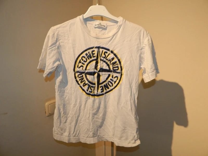 Stone Island wit shirt merk druk kleur voorkant 10Y, Gebruikt, Verzenden, Stone Island, Shirt of Longsleeve
