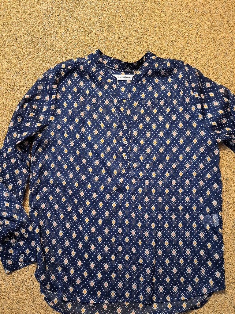 CO' Couture blouse mt M blauw stof met wiebertje., Maat 38/40 (M), Blauw, Nieuw, Ophalen of Verzenden
