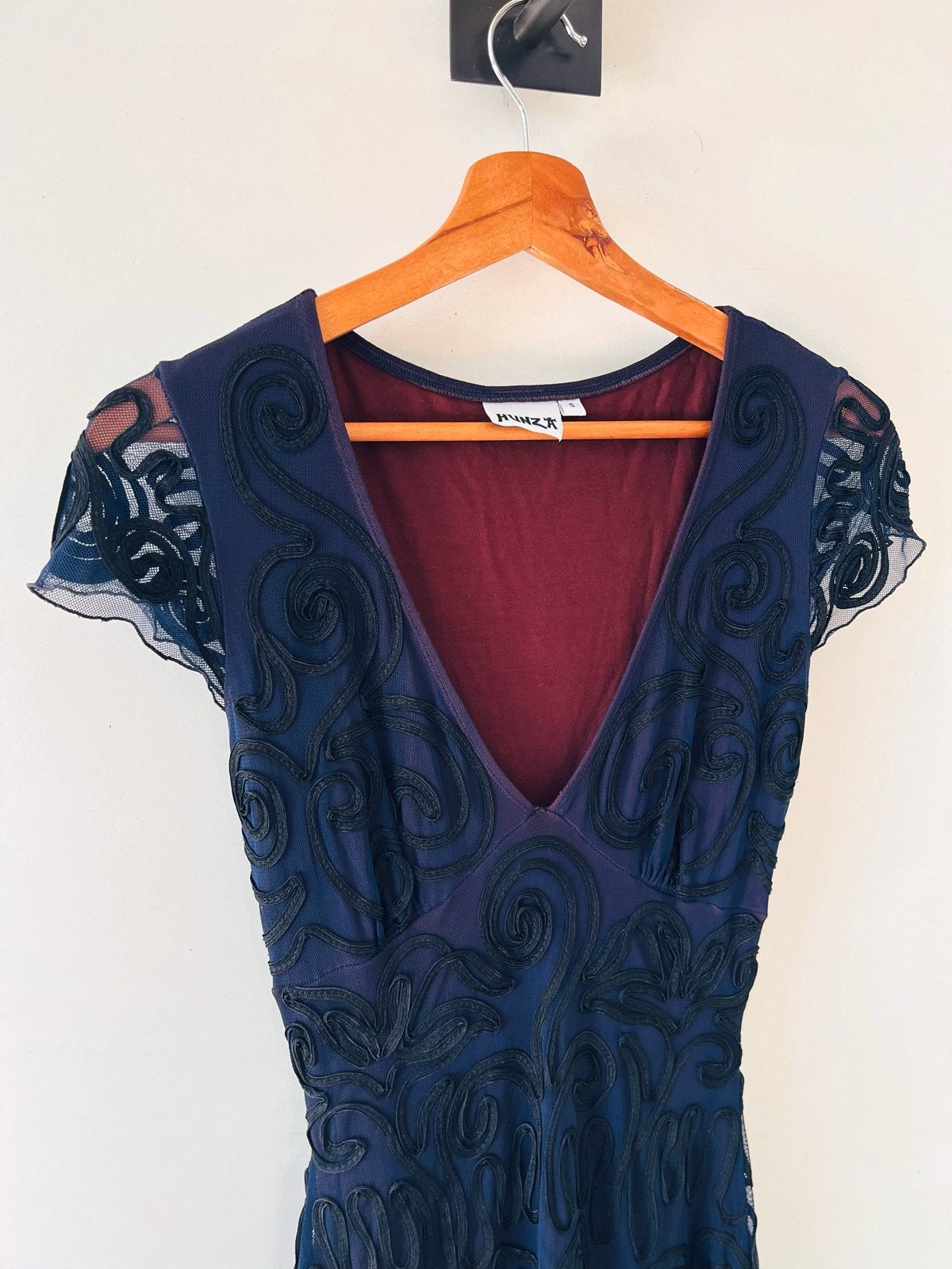 Hunza jurk met borduursel, maat S, Kleding | Dames, Blauw, Ophalen of Verzenden, Zo goed als nieuw, Maat 36 (S)