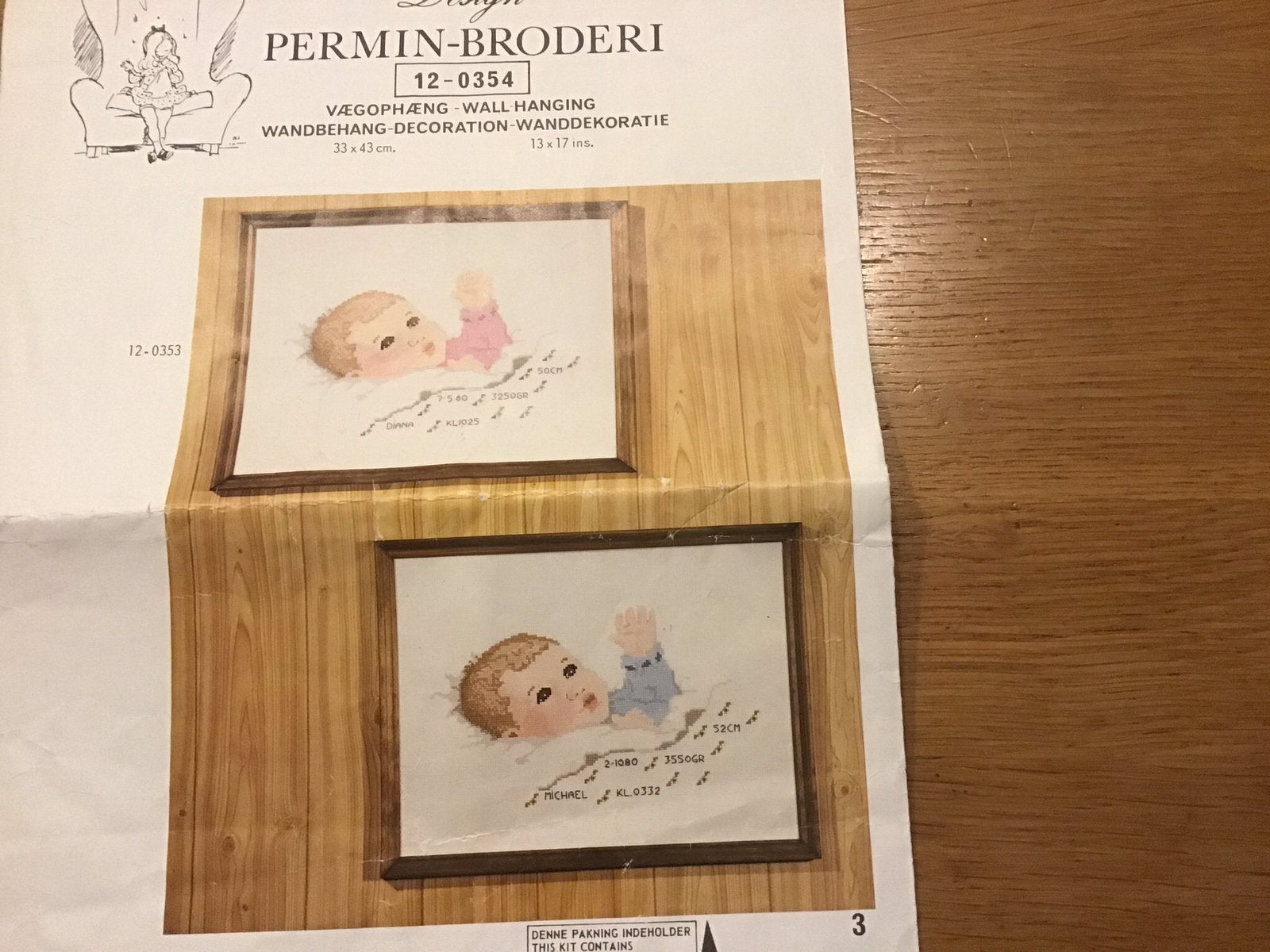 Geboorte Patroon Permin Broderi. Vintage, Ophalen of Verzenden, Zo goed als nieuw