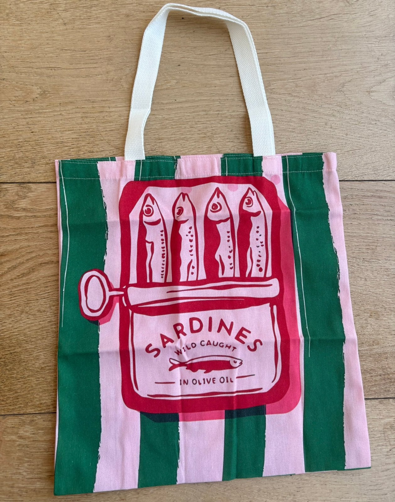 Roze Met Groen Gekleurde Canvas Linnen Tas Met Vissen Print, 30 cm of meer, Ophalen of Verzenden, Groen, Nieuw