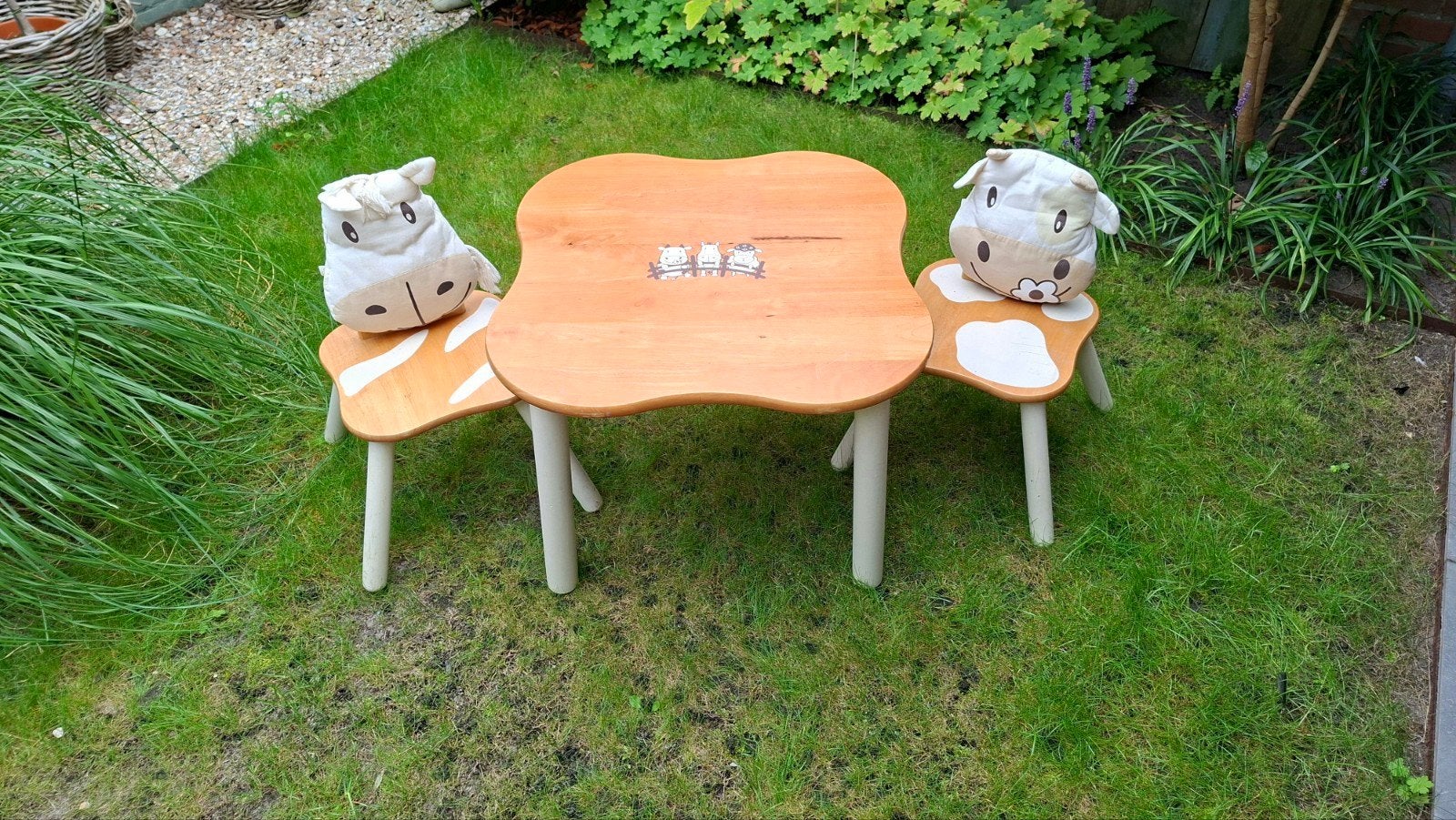Kinderset tafel met 2 stoeltjes - Boerderij thema, Ophalen, Gebruikt, Tafel(s) en Stoel(en)
