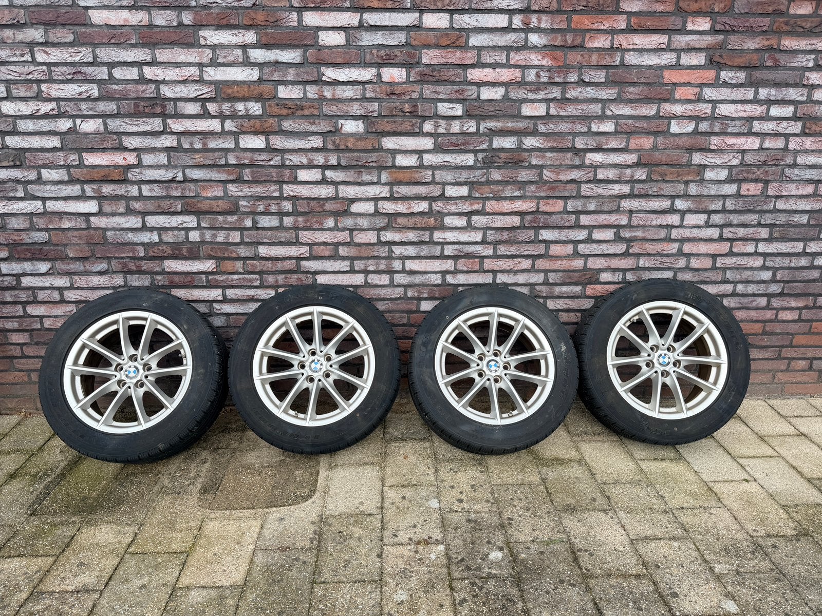 Bmw lichtmetalen velgen met winterbanden 225/55/17 5x112, Auto-onderdelen, Banden en Velgen, Ophalen, Gebruikt, Banden en Velgen