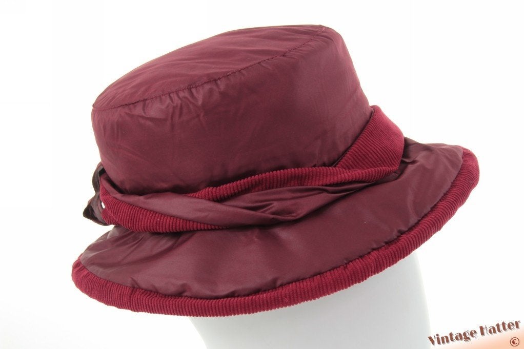 Dames herfst buckethat Hawkins bordeaux rood 55-58 nieuw, 56 of 57 cm (M, 7 of 7⅛ inch), Hoed, Hawkins, Nieuw