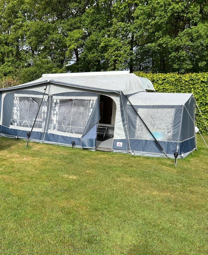 Dorema Panoramaluifel en Dorema uitbouw tbv voortent, Ophalen, Gebruikt, Ten Cate All Season 240g/m2, Dorema