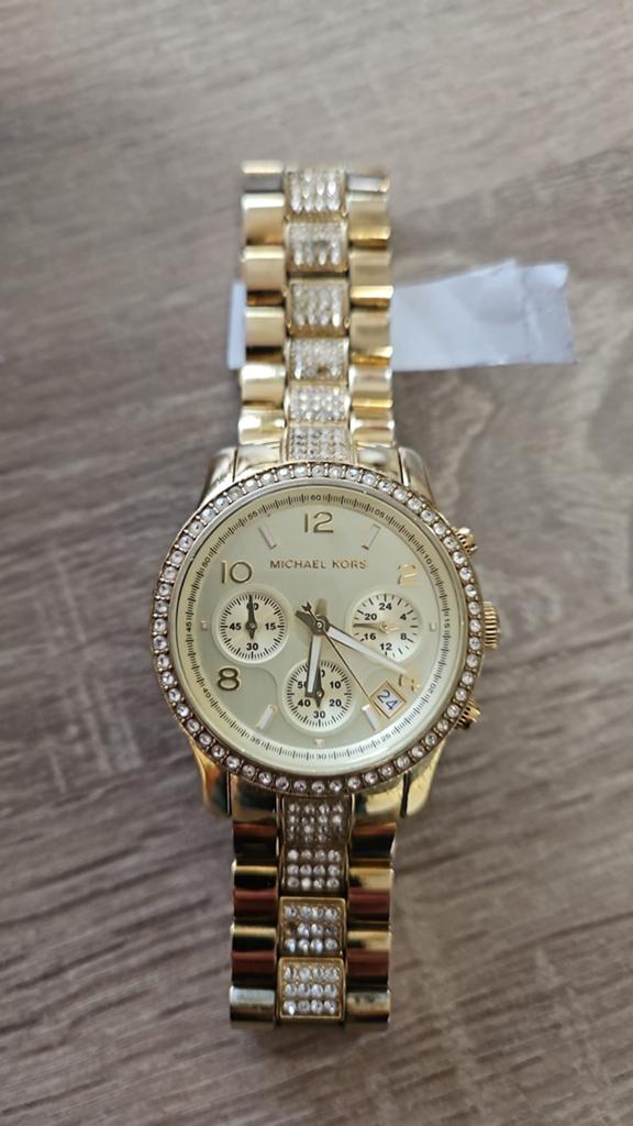 Michael Kors Dames Horloge Goudkleurig met Strass, Overige merken, Staal, Staal, Polshorloge
