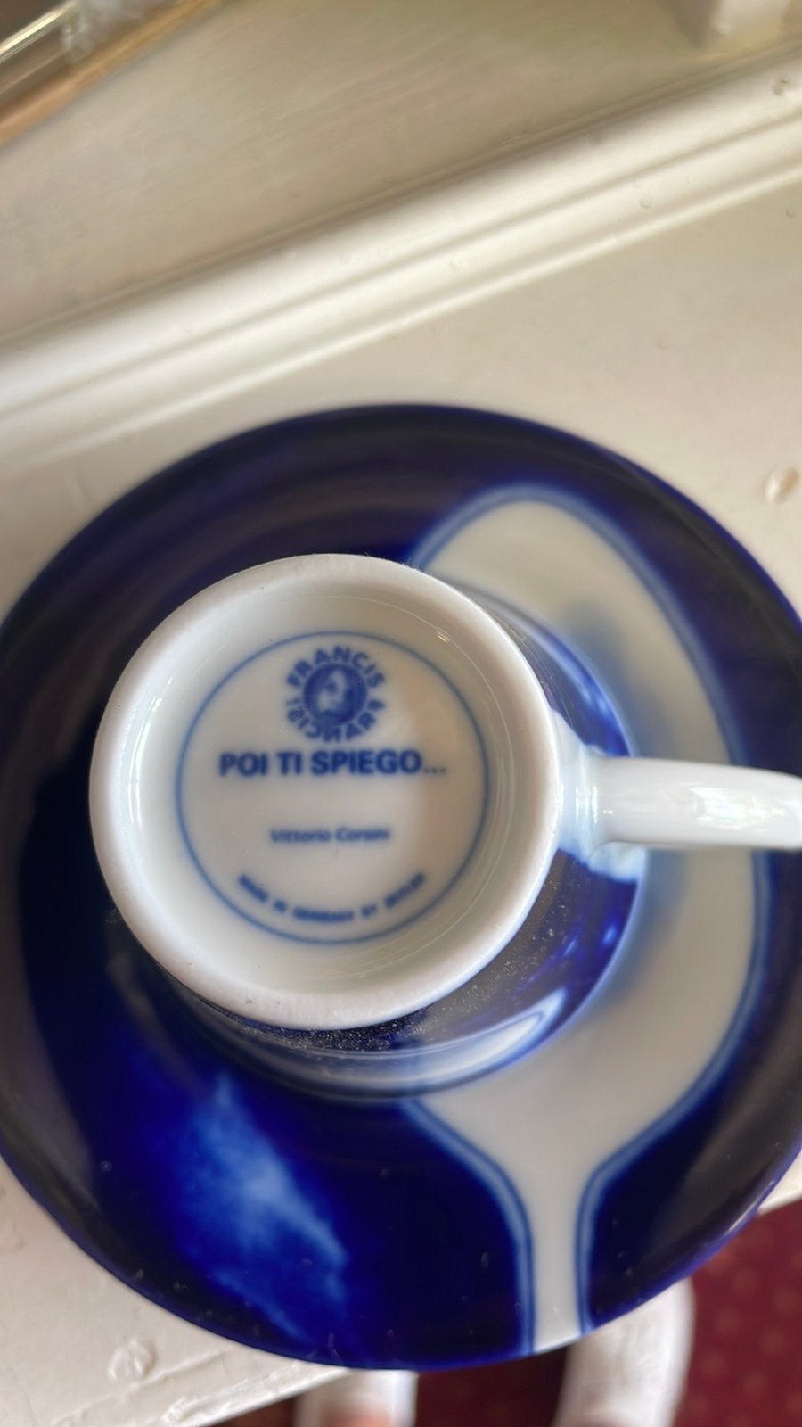 Set van 2 espressokopjes, Ophalen of Verzenden, Porselein, Kop en/of schotel
