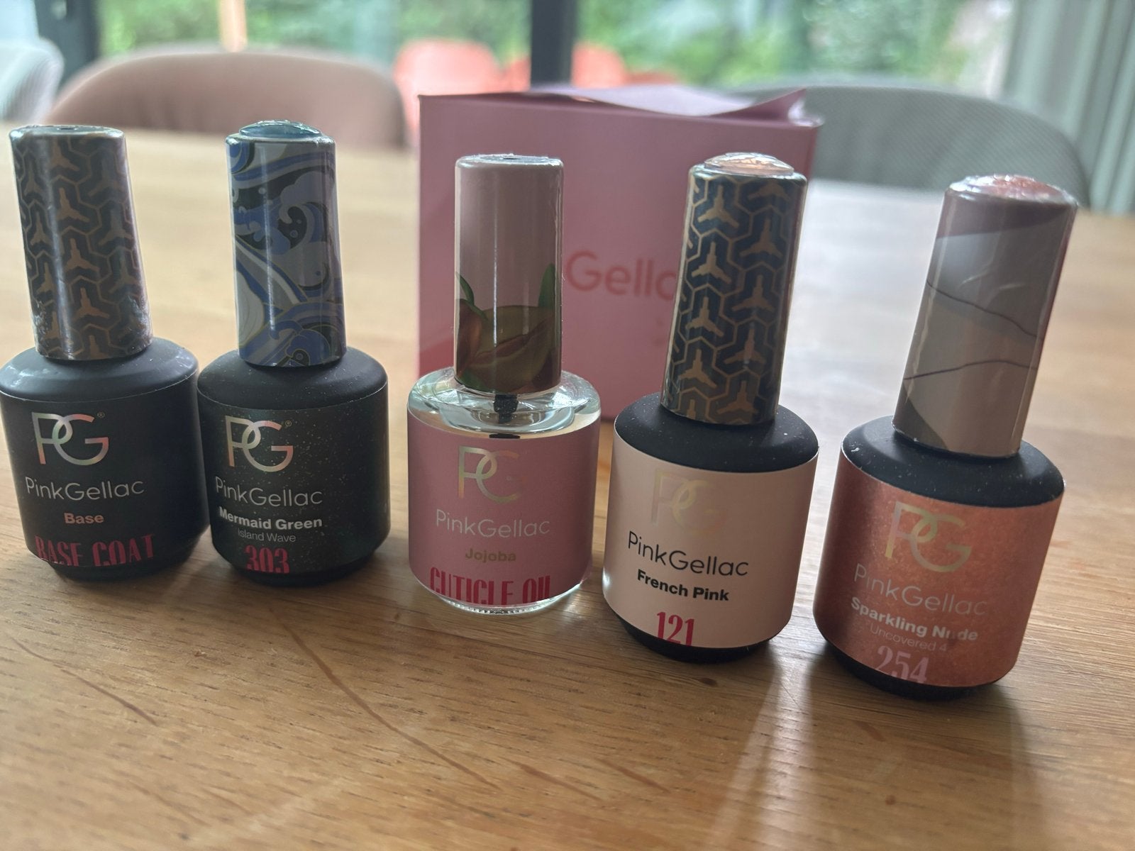 Pink Gellac nagellak set: basecoat, olie, 3 kleuren (nieuw), Ophalen of Verzenden, Nieuw, Overige typen