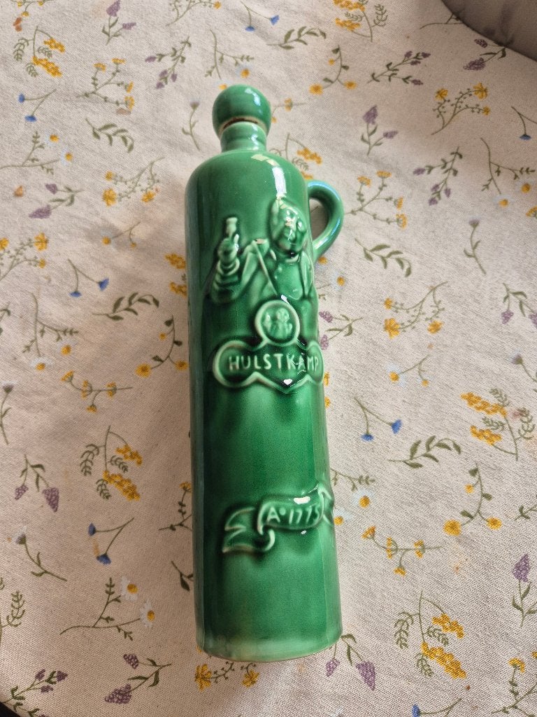 Mooie Vintage Hulskamp Jenever Fles - Groen Keramiek, Ophalen of Verzenden
