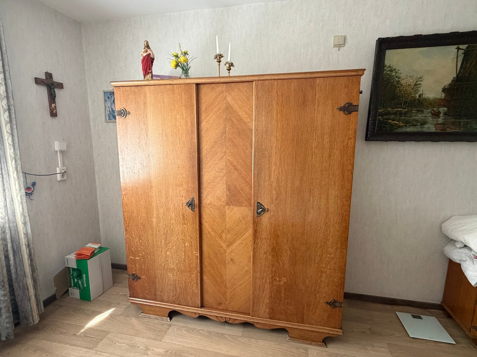 Vintage Kledingkast en Nachtkastje Set, Ophalen