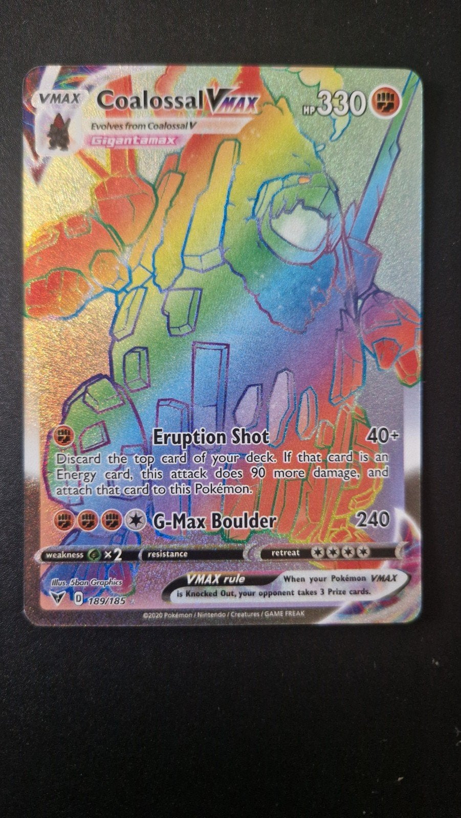 Coalossal Vmax 189/185 Vivid Voltage Pokemon, Hobby en Vrije tijd, Verzamelkaartspellen | Pokémon, Ophalen of Verzenden, Zo goed als nieuw