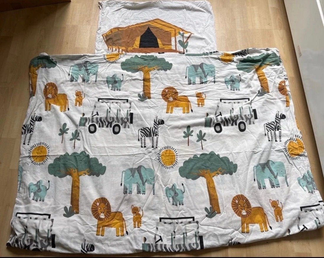 Dekbedovertrek Safari HEMA 140x200 cm, Gebruikt, Dekbedovertrek, Ophalen of Verzenden, Overige kleuren