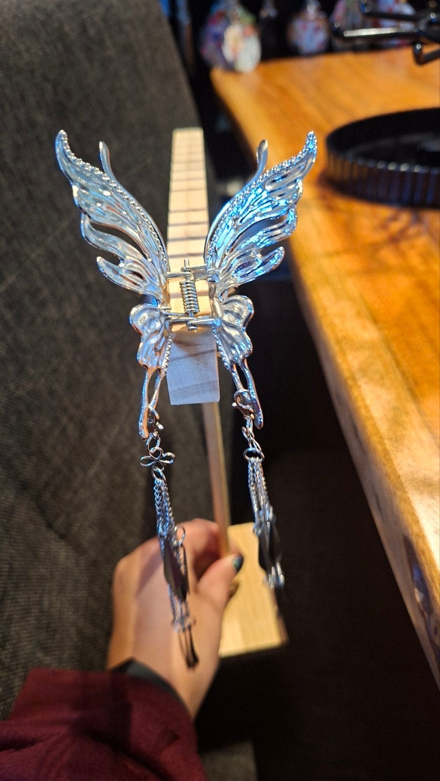 Metalen vlinder haarclip met kettingen, Ophalen of Verzenden, Nieuw