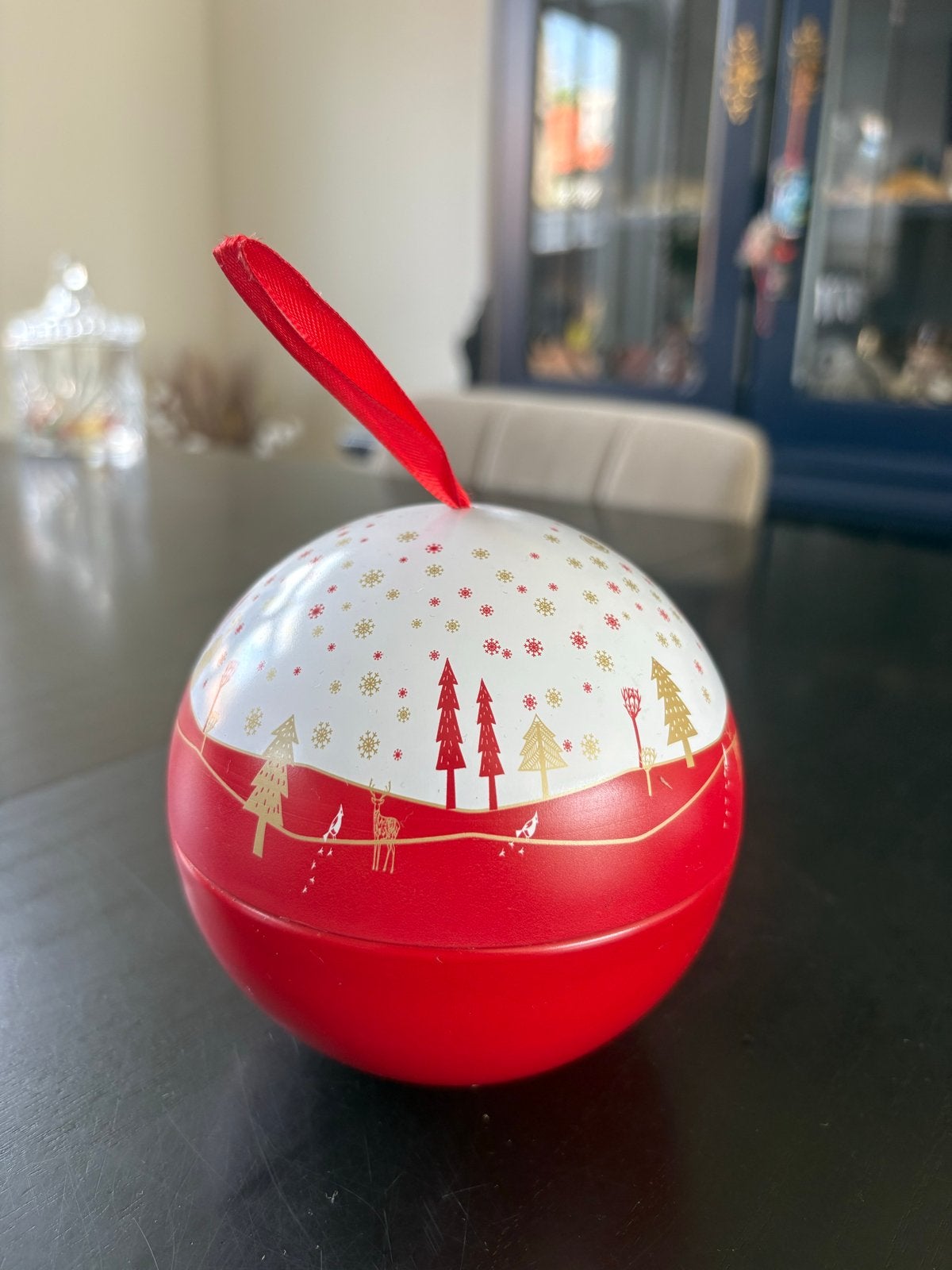 Grote kerstbal rood/wit – kerstdecoratie, Diversen, Ophalen