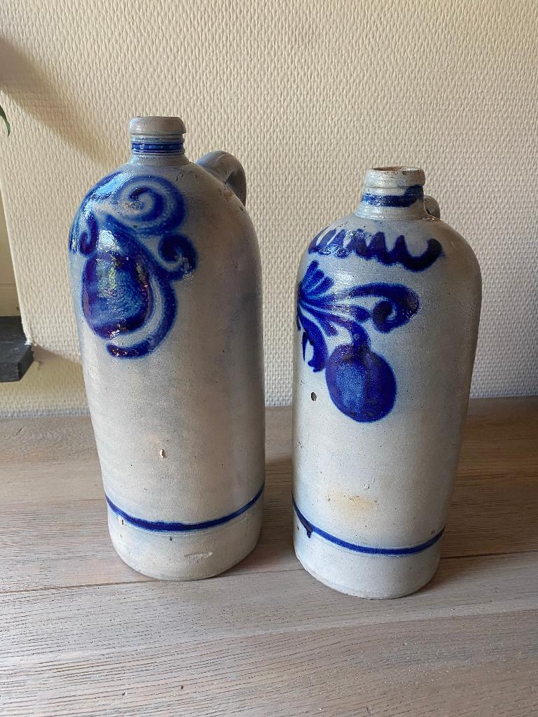 2 Antieke Keulse kruiken uit Westerwald – ca. 1900, Antiek en Kunst, Antiek | Keramiek en Aardewerk, Ophalen of Verzenden