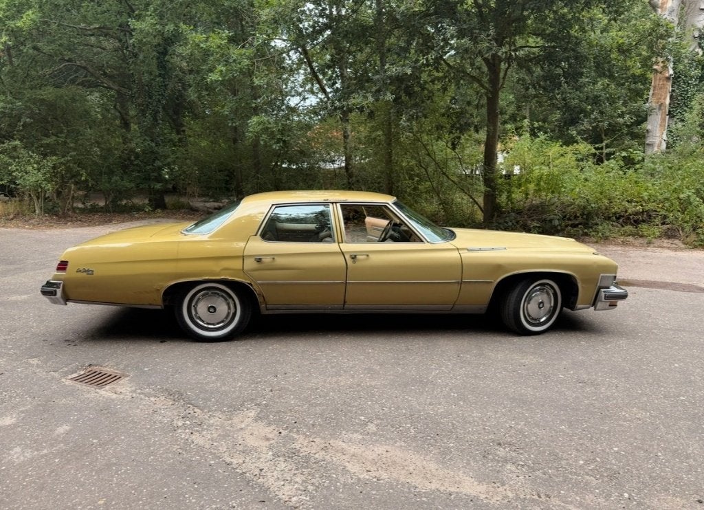 Buick LeSabre 1974 7.5 liter 455 Big Block V8 Hard frame, Auto's, Automaat, Achterwielaandrijving, Bruin, Leder en Stof