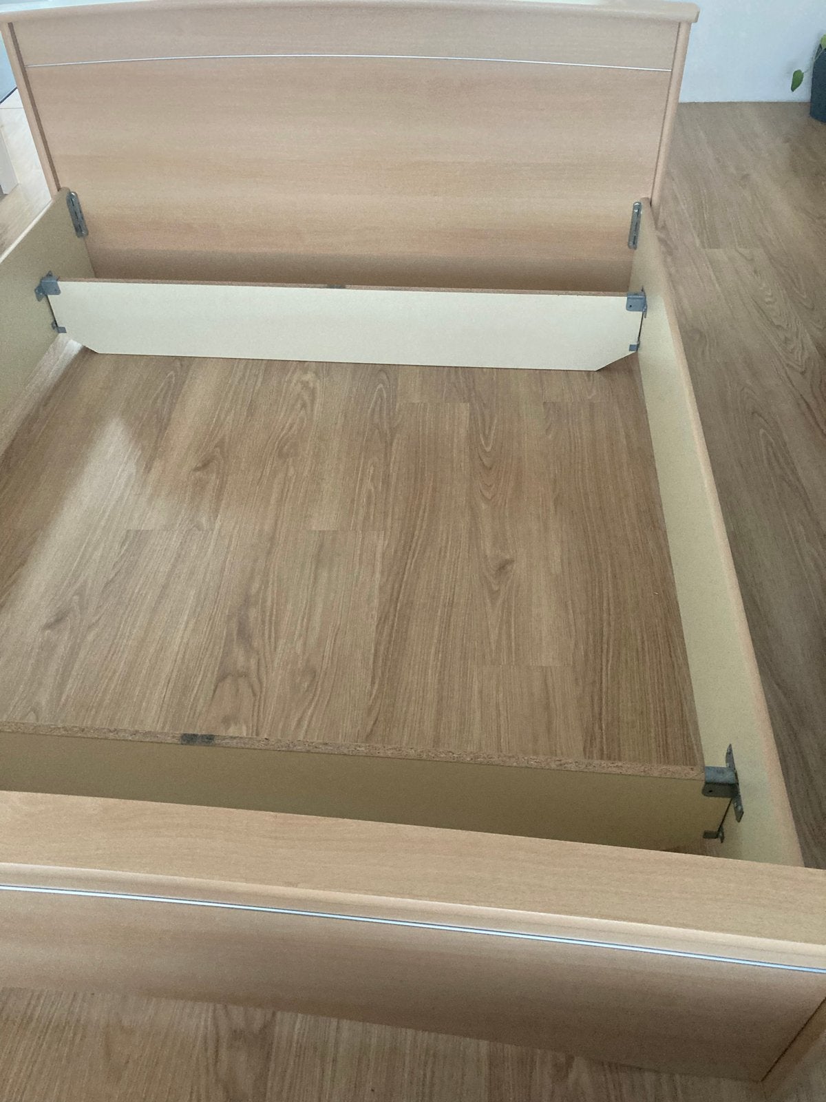Tweepersoonsbed 160x200, Ophalen, Gebruikt, Bruin, Tweepersoons