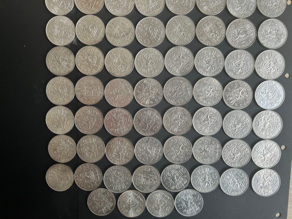 JULIANA 6O NETTE ZILVEREN RIJKSDAALDERS  FOTO/ADV, Postzegels en Munten, Munten | Nederland, Koningin Juliana, Zilver, 2½ gulden