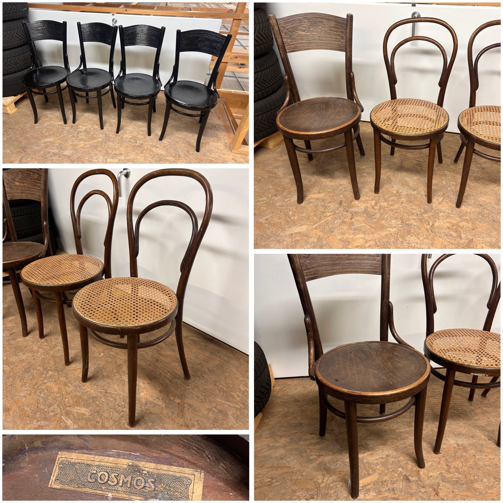 7 Thonet Cosmos retro stoelen voor bruincafé of mancave, Ophalen