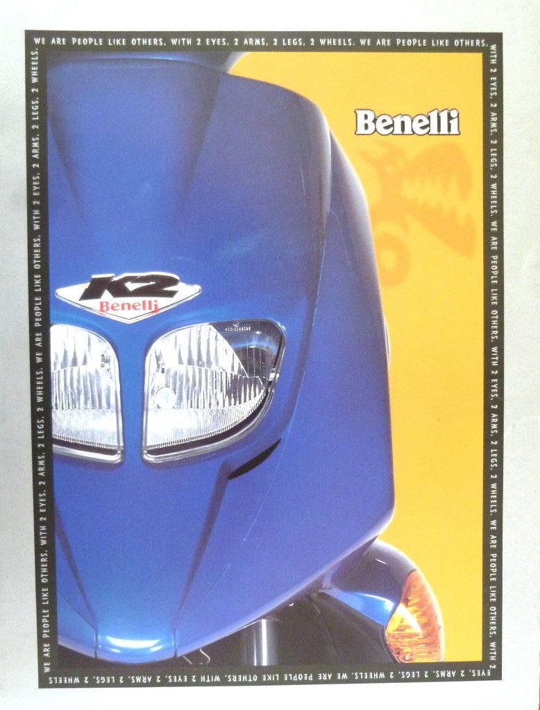 Folder BENELLI K2 Air 1998, Fietsen en Brommers, Handleidingen en Instructieboekjes, Ophalen of Verzenden, Zo goed als nieuw