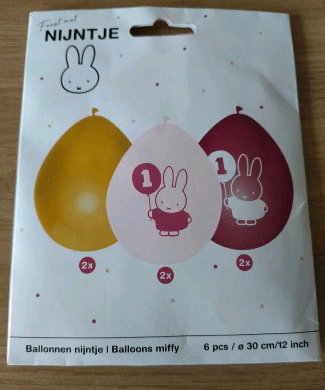 Nijntje Ballonnen - 6 stuks, 30 cm, Verzenden, Nieuw, Feestartikel, Verjaardag
