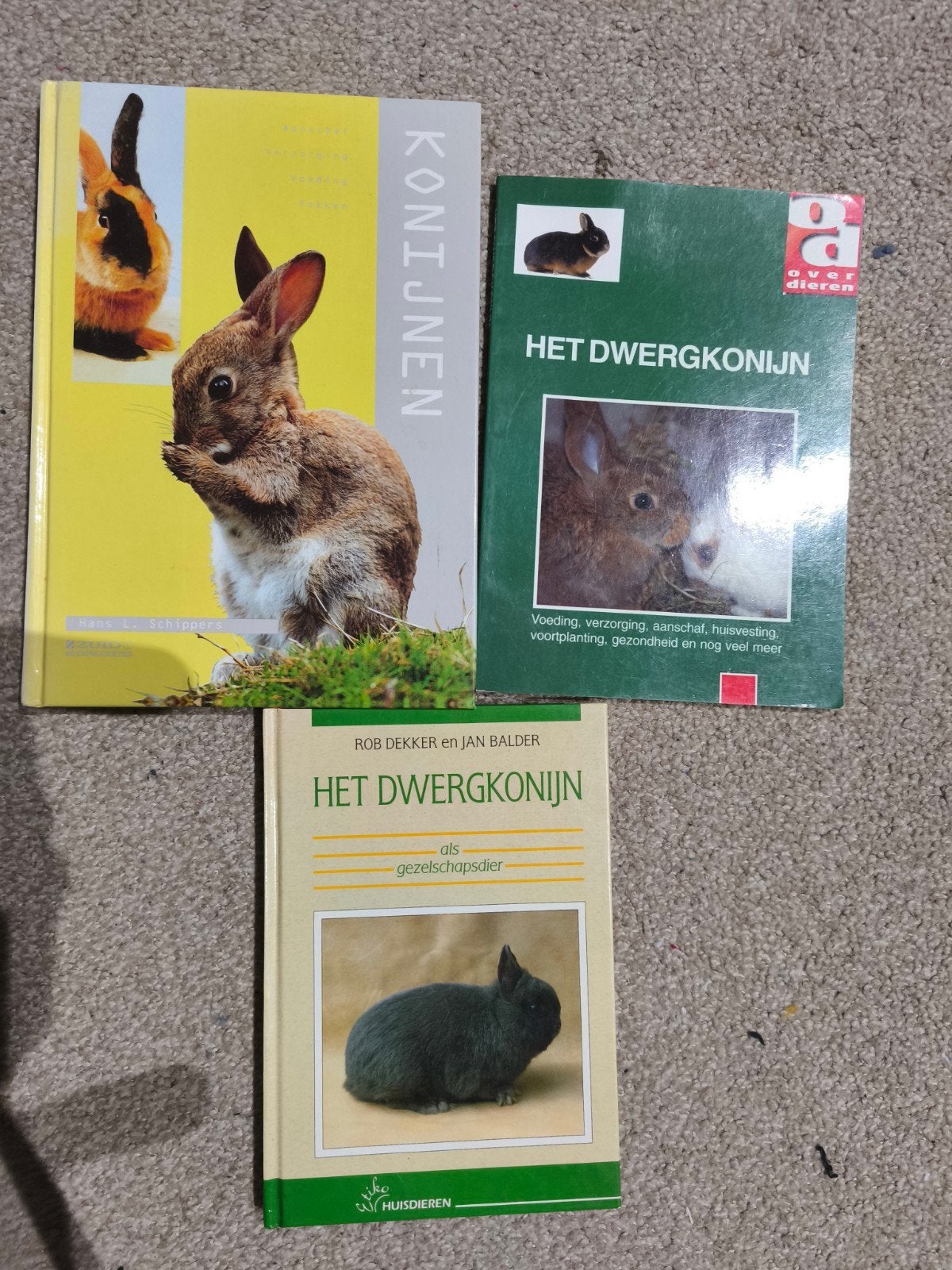 Konijnen boeken: Het Dwergkonijn en Konijnen (3 stuks), Ophalen of Verzenden, Gelezen, Konijnen of Knaagdieren, Rob Dekker, Jan Balder, Hans La Schippers
