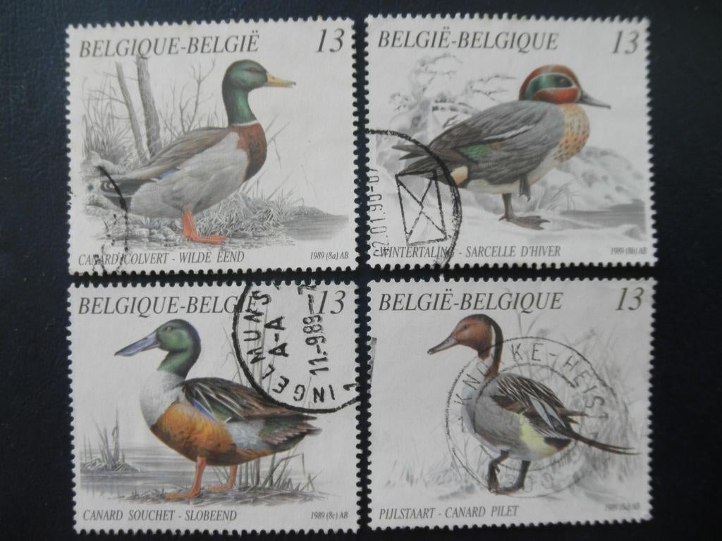 Postzegels België 1989 vogels, eenden - cw € 2,00., Ophalen of Verzenden, Gestempeld