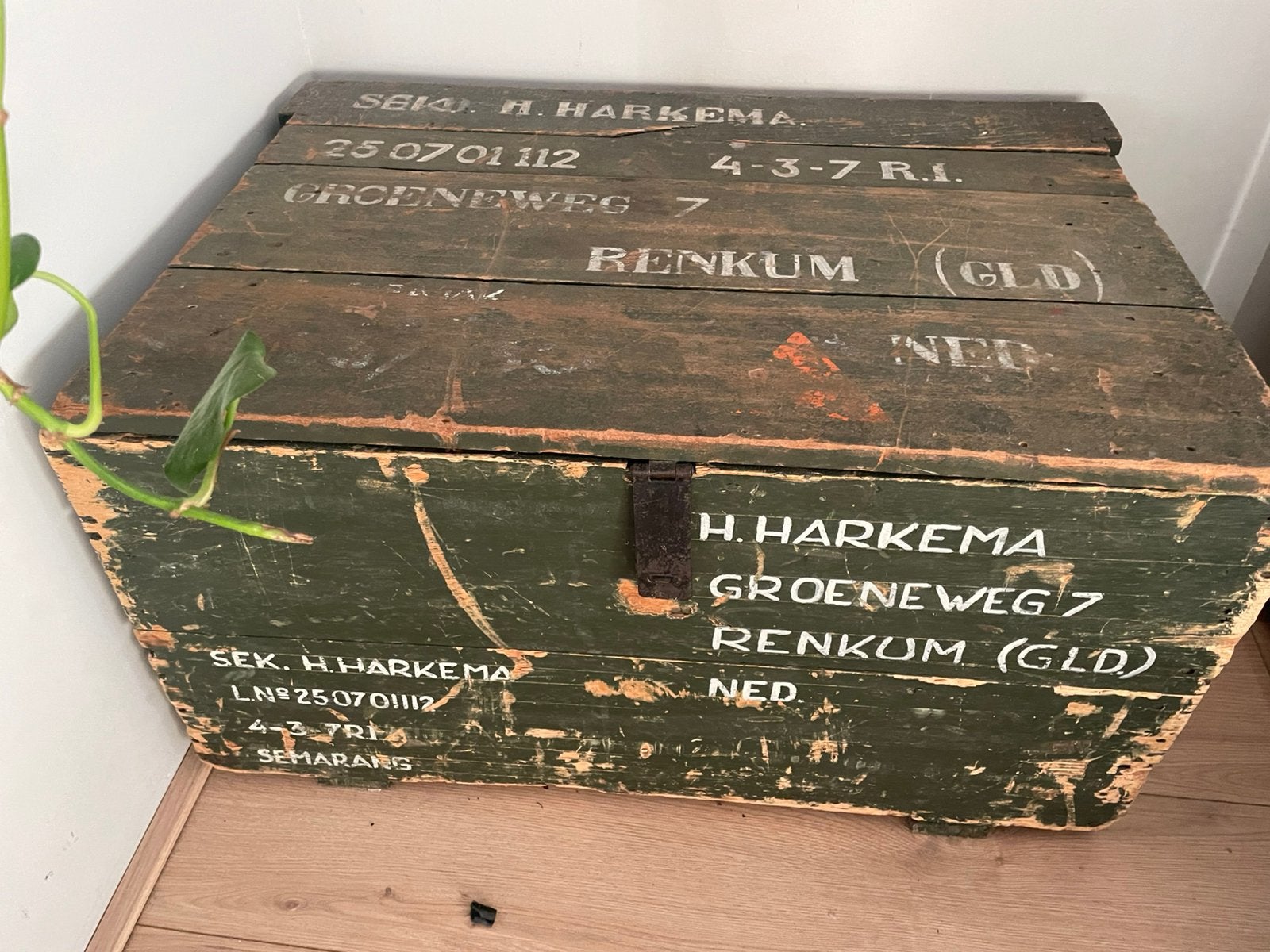 Originele Indie leger kist soldaat (Semarang 1946-48), Ophalen, Minder dan 50 cm, Gebruikt, 50 tot 100 cm