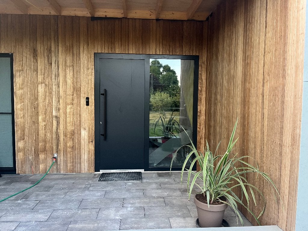 Aluminium voordeur met kozijn, Ophalen, 120 cm of meer, 215 cm of meer, Buitendeur