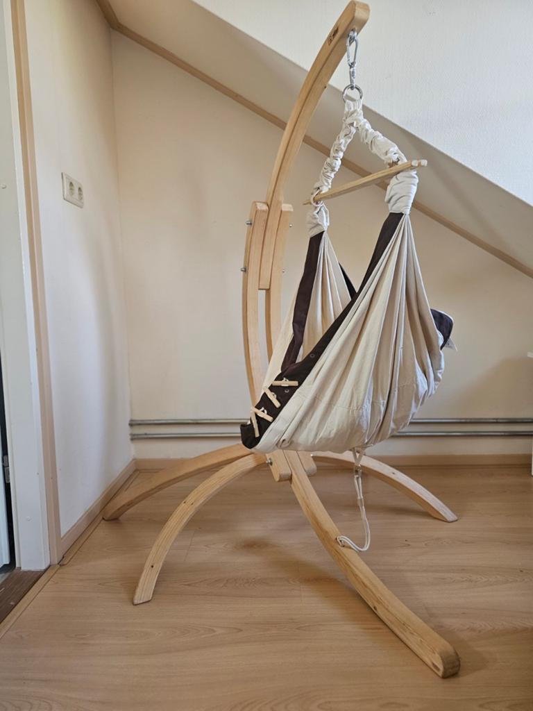 Amazonas Baby Wieg Complete Set met Houten Standaard, Ophalen of Verzenden, Zo goed als nieuw, Wieg