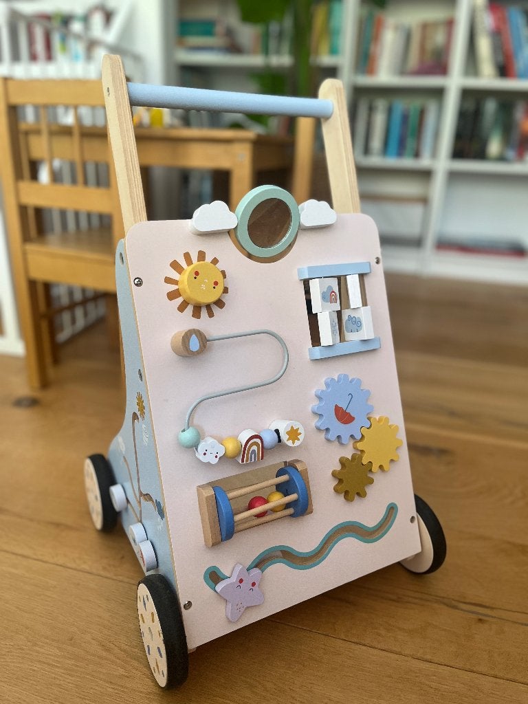 Loopwagen, Kinderen en Baby's, Speelgoed | Houten speelgoed, Ophalen of Verzenden, Gebruikt, Duw- of Trekspeelgoed