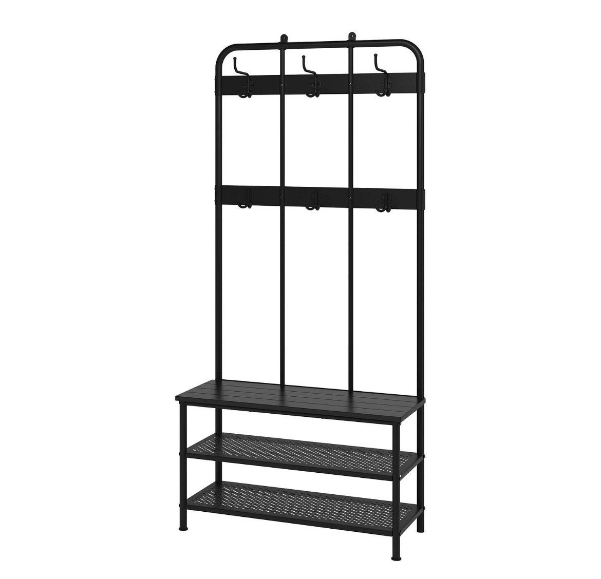 IKEA Mackapär kapstok met schoenenrek en bankje, Huis en Inrichting, Woonaccessoires | Kapstokken, Ophalen, Gebruikt, Metaal, Staande kapstok