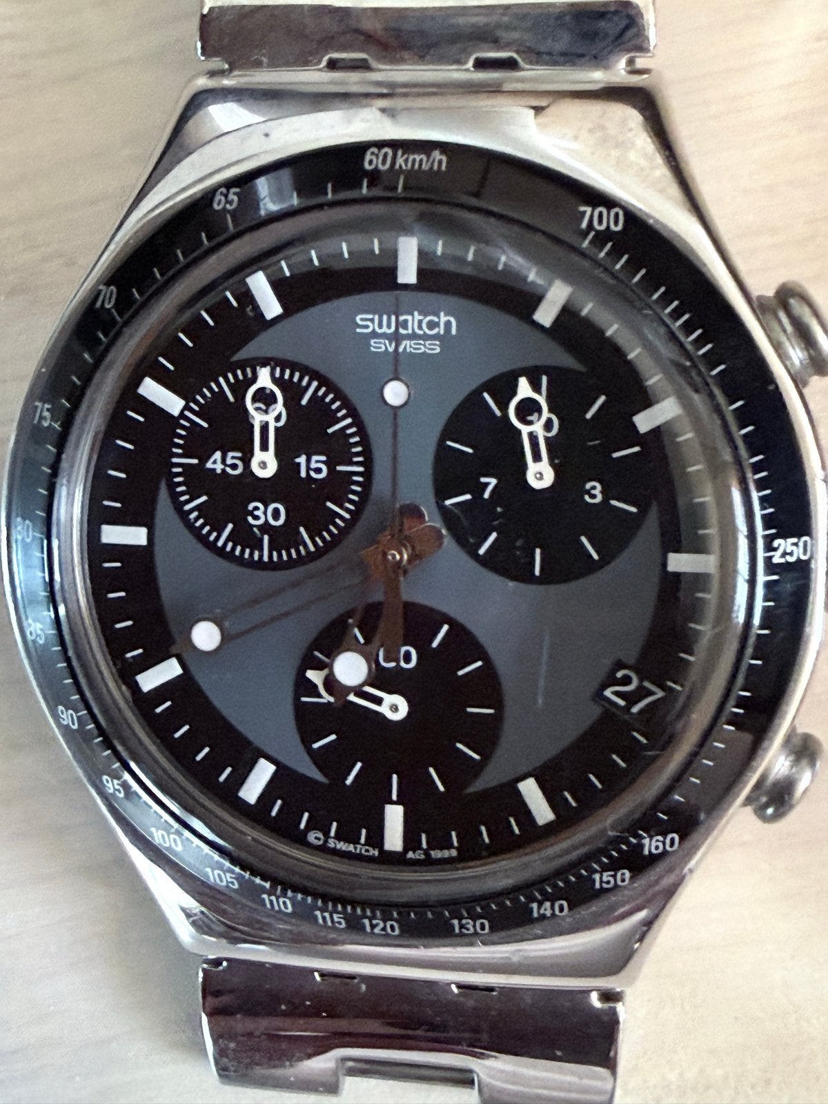 Swatch Irony Chronograaf Horloge, Sieraden, Tassen en Uiterlijk, Staal, Polshorloge, Swatch, Ophalen of Verzenden