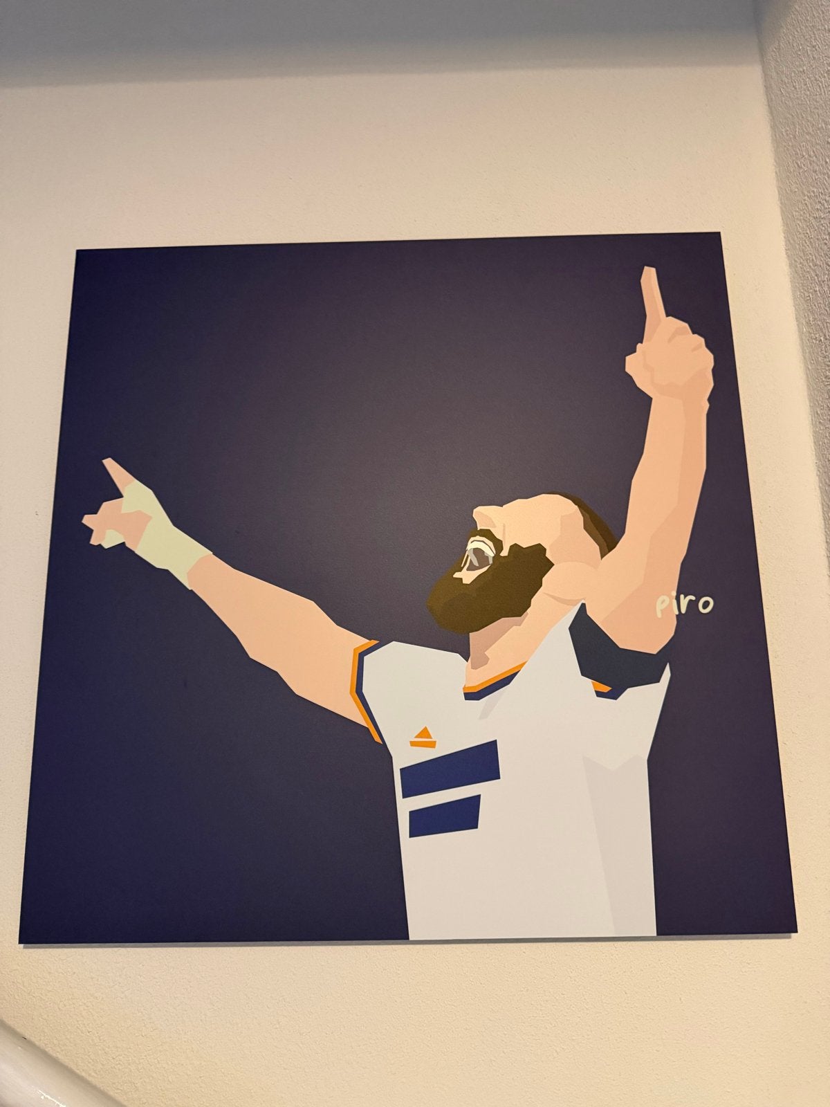 Moderne voetbal kunstprint - Piro, Ophalen, Portret of Personen, Gesigneerd, Gemengde techniek