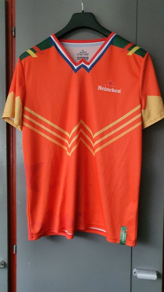Heineken Oranje W-Hals Shirt – One Size – Limited style, Ophalen of Verzenden, Zo goed als nieuw, Overige maten, Oranje