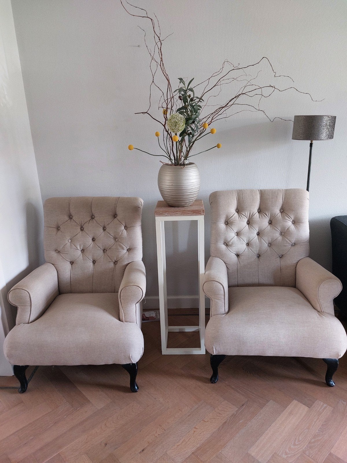 Fauteuils gecappitioneerd.   2 stuks., Huis en Inrichting, Fauteuils, Ophalen, Gebruikt, Minder dan 75 cm, Landelijk