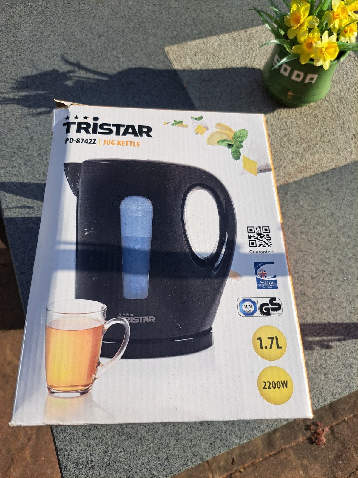 Tristar PD-8742Z Waterkoker - 1.7L, 2200W, Witgoed en Apparatuur, Waterkokers, 1 tot 2 liter, Ophalen of Verzenden, Gebruikt
