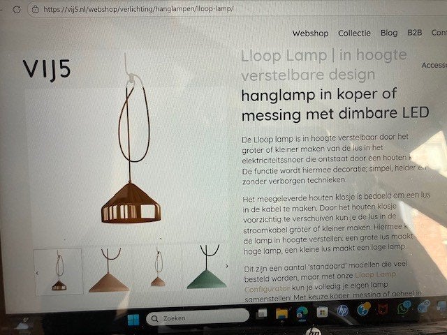 set koperen hanglampen Loop, Ophalen of Verzenden, Gebruikt, Metaal
