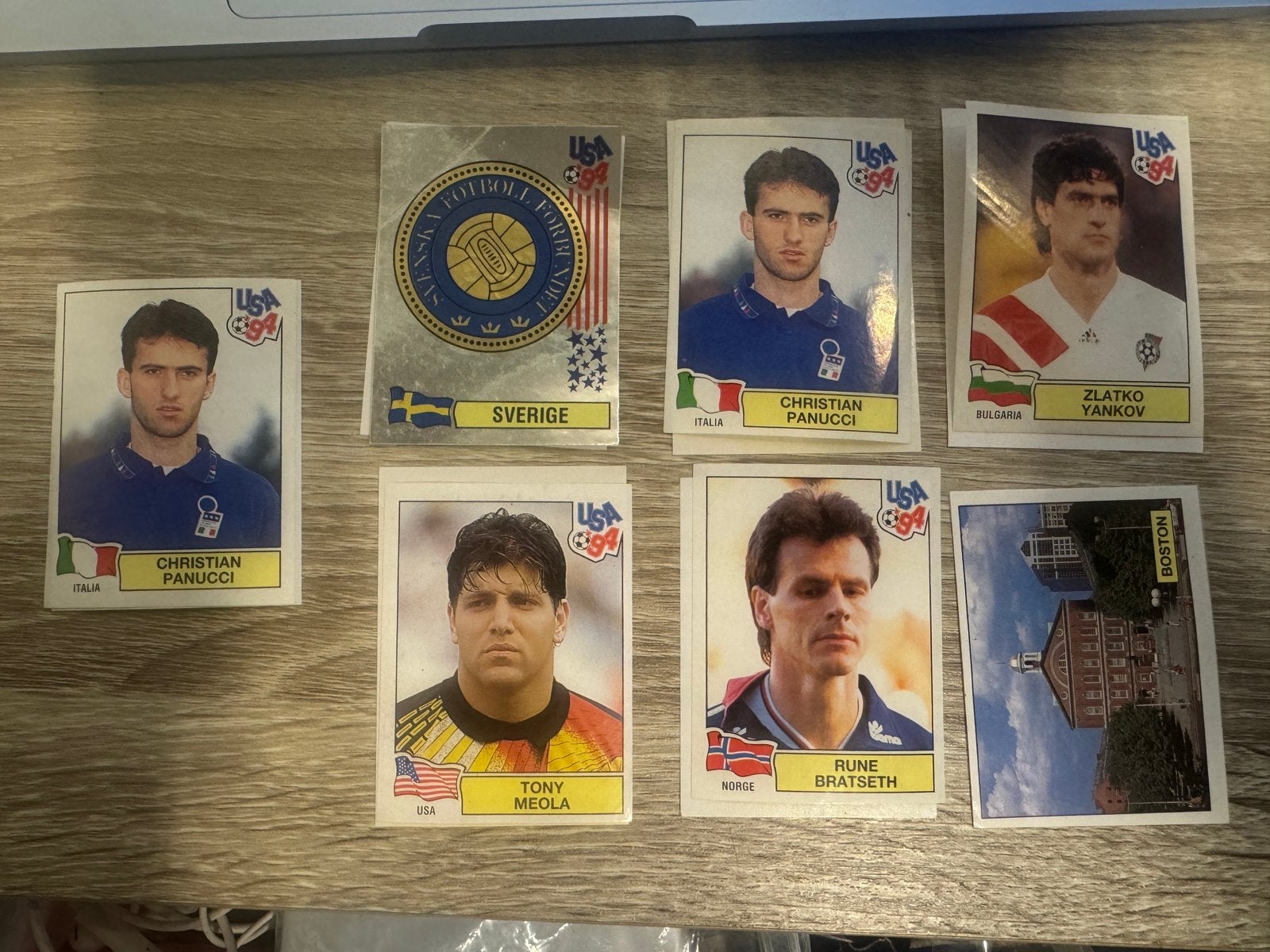 7 Panini USA 94 Recovery plaatjes, Ophalen of Verzenden, Gebruikt, Buitenlandse clubs, Poster, Plaatje of Sticker