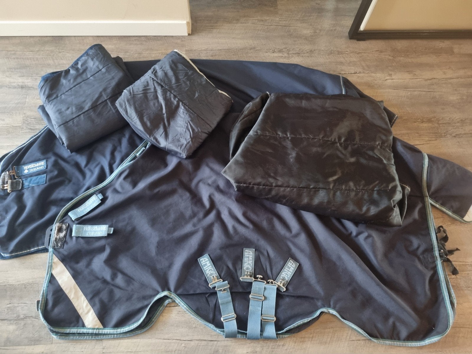 ponydekens horsewear ireland 5.9" (outdoor/liner/staldeken), Dieren en Toebehoren, Gebruikt, Cob (M), Ophalen of Verzenden, Blauw