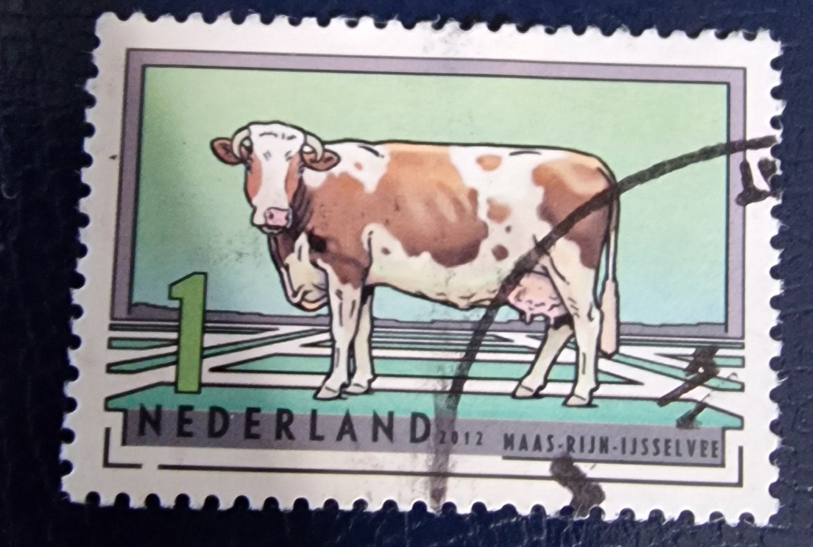 kv731 Nederland 2012 Maas-Rijn-IJsselvee postzegel, Ophalen of Verzenden, Na 1940, Gestempeld
