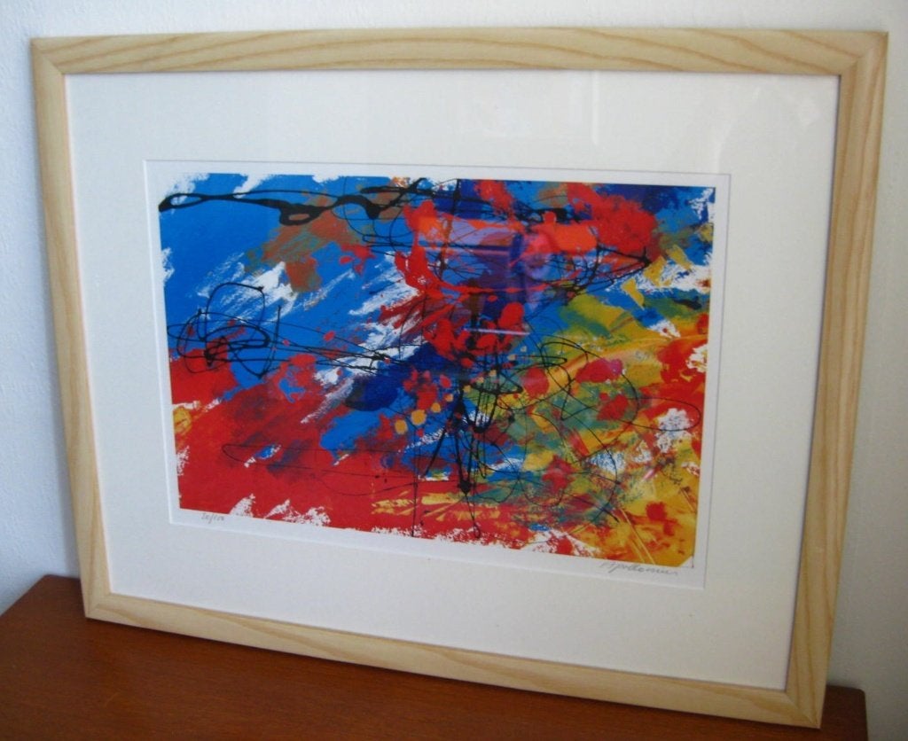litho Apollonius Konijnenburg gesigneerd - abstract, Abstract, Ophalen of Verzenden, Lithografie, Gelimiteerde oplage