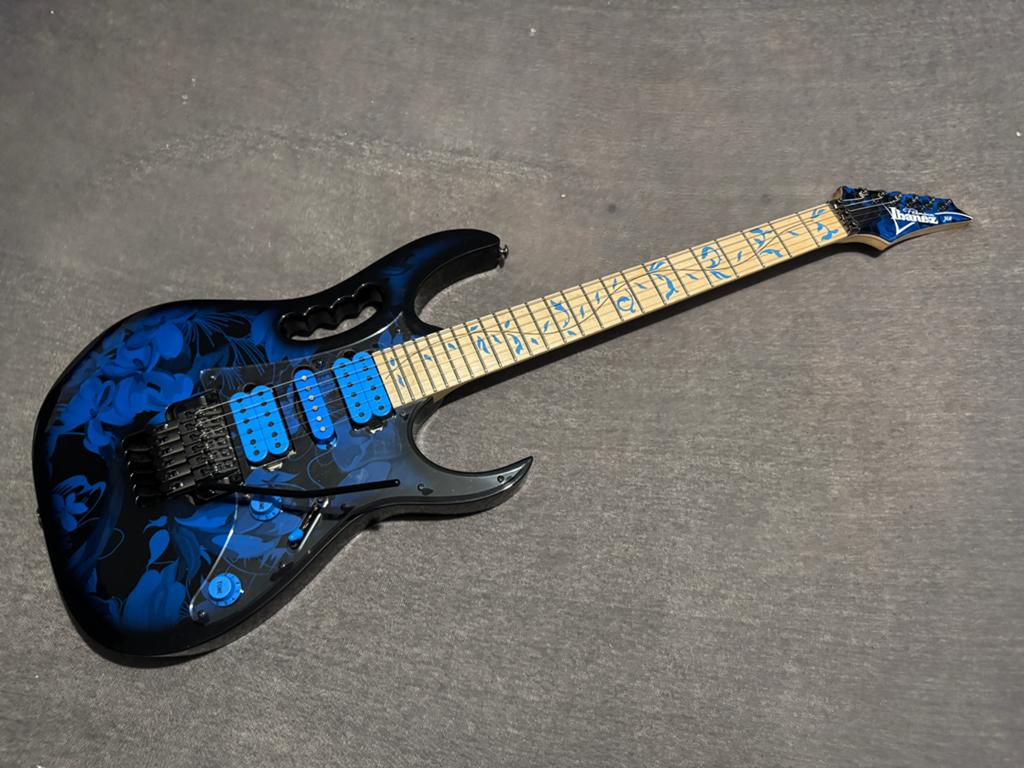 Ibanez Steve Vai JEM77P Blue Floral Pattern, Ophalen of Verzenden, Zo goed als nieuw, Solid body, Ibanez