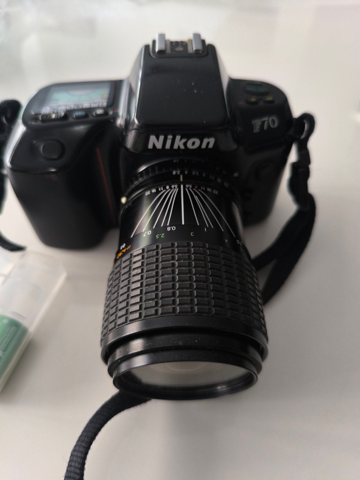Nikon F70 met Sigma zoomobjectief en Tamron teleconverter, Ophalen of Verzenden, Gebruikt, Spiegelreflex, Nikon