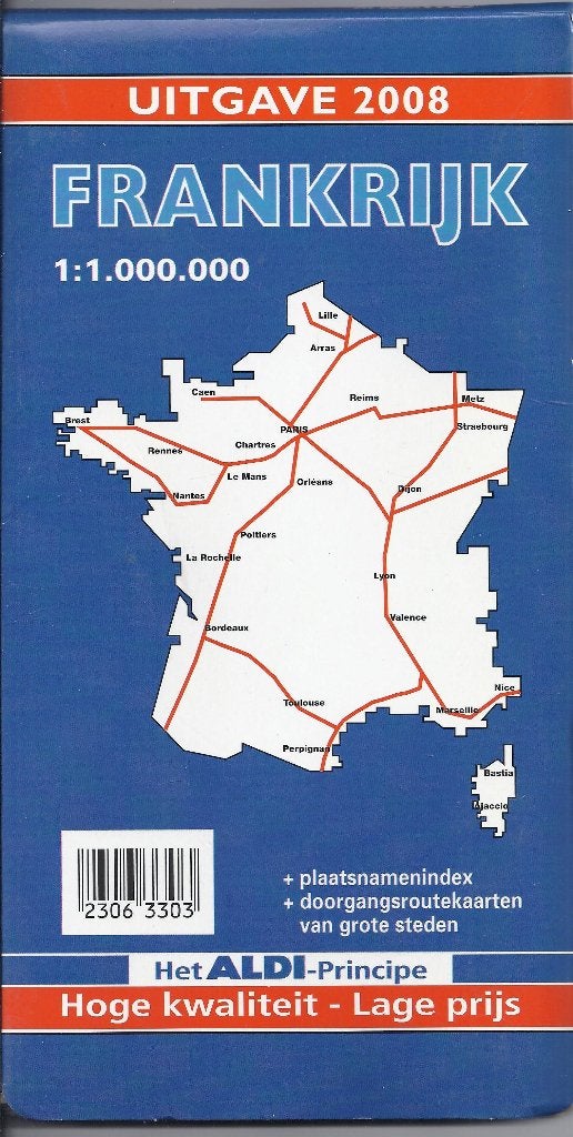Pl939 plattegrond aldi frankrijk 2008  --, Gelezen, Frankrijk, Ophalen of Verzenden, Landkaart