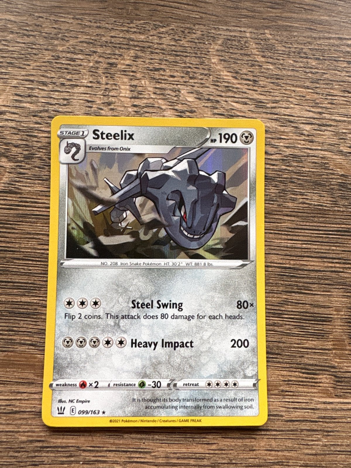 Pokémon Kaart Steelix 099/163 Sword & Shield Fusion Strike, Ophalen of Verzenden, Zo goed als nieuw, Losse kaart