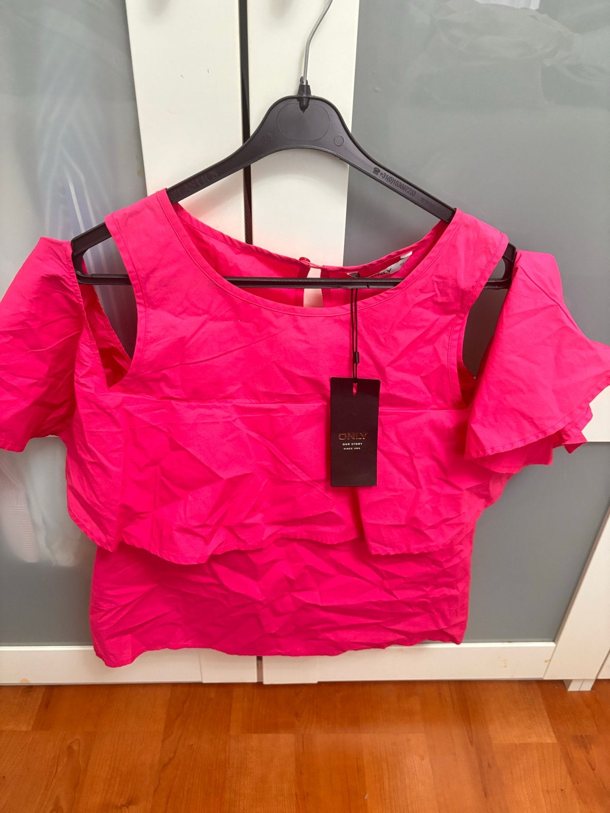 ONLY roze top met open schouders - Maat S, Nieuw, Ophalen of Verzenden, Korte mouw, Roze