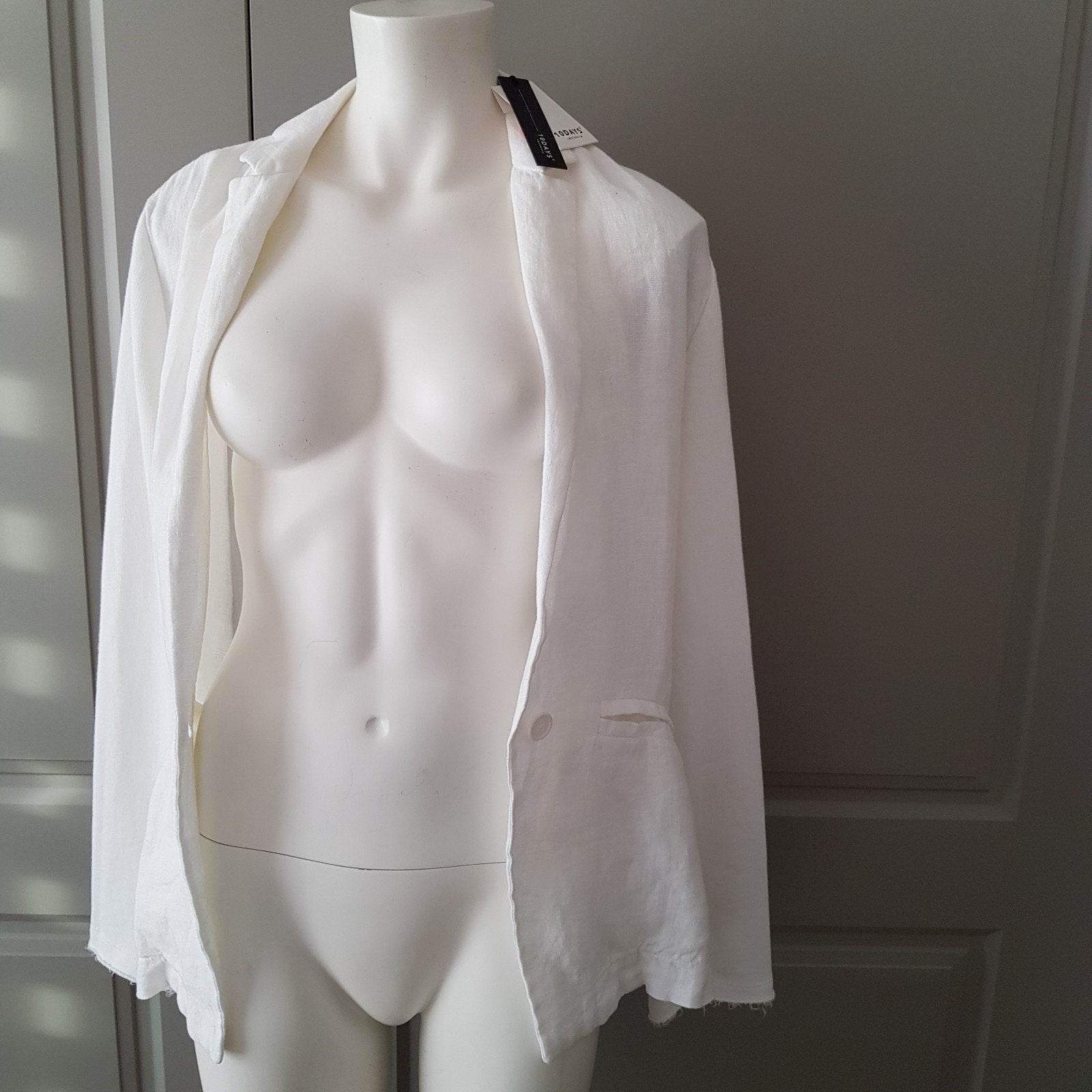 Nieuwe witte blazer 34 XS maat 0 linnen 10 Days wit colbert, Kleding | Dames, Wit, Nieuw, Ophalen of Verzenden, Jasje