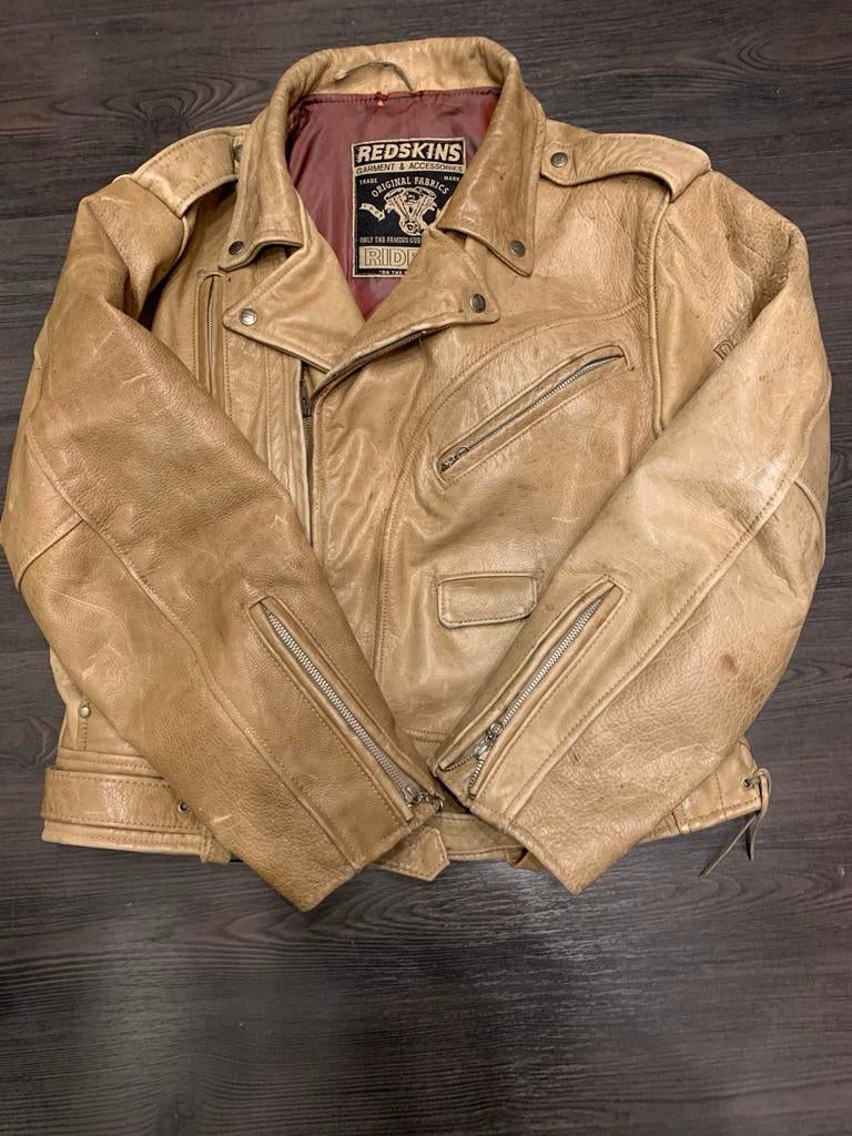 Redskins Leren Jas XXL - Stoer & Karaktervol, Ophalen of Verzenden, Gedragen, Overige maten, Beige
